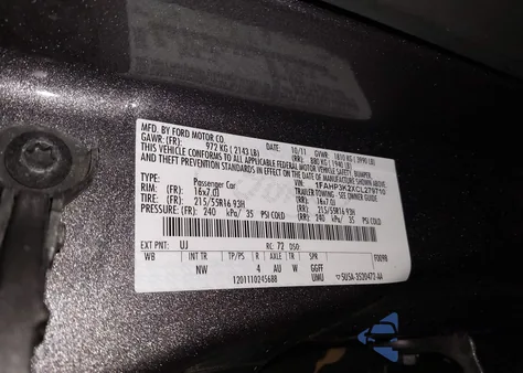 2012 Ford Focus Se from USA, damaged, VIN 1FAHP3K2XCL279710